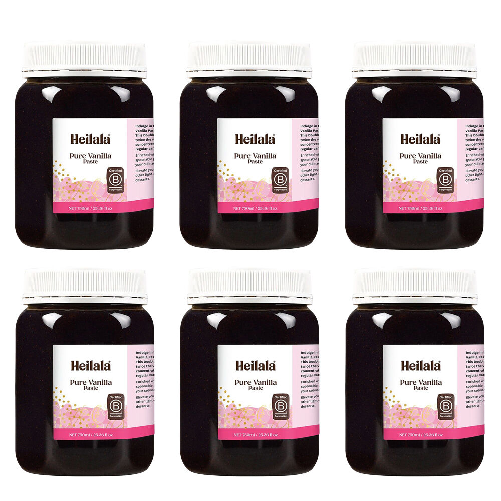 6PK Heilala Pure Vanilla Paste with Seeds Bulk Pack Baking/Flavouring 750ml