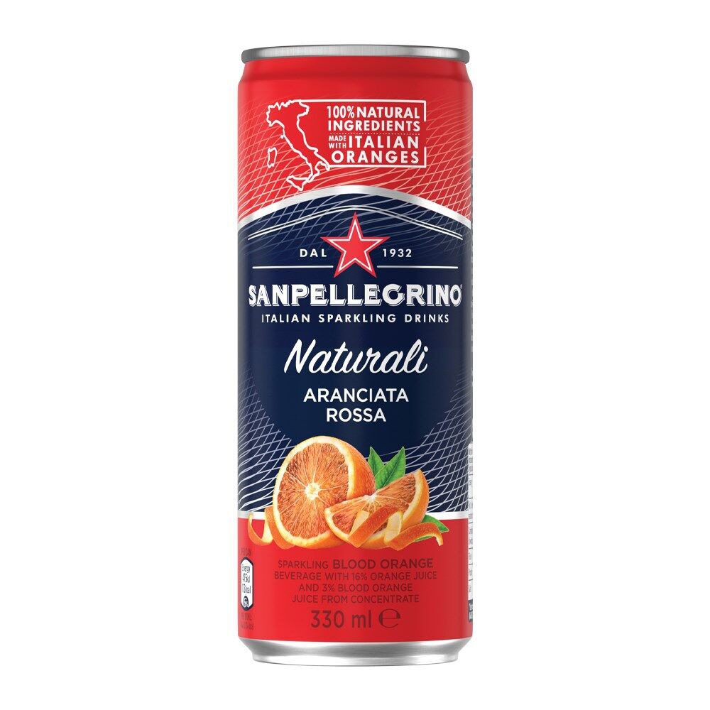 24PK San Pellegrino Aranciata Rossa Sparkling Blood Orange Soft Drink 330ml