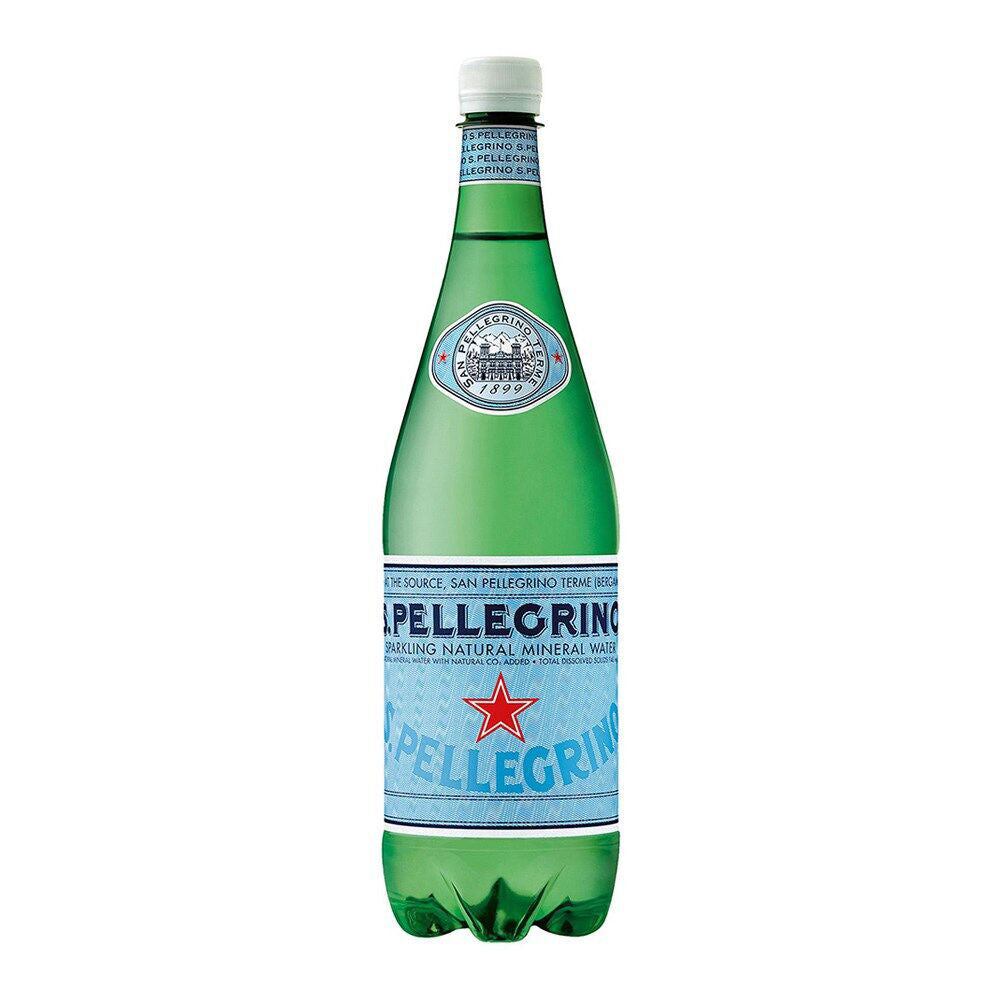 12PK San Pellegrino Italian Sparkling Mineral Water Green Plastic Bottle 1L