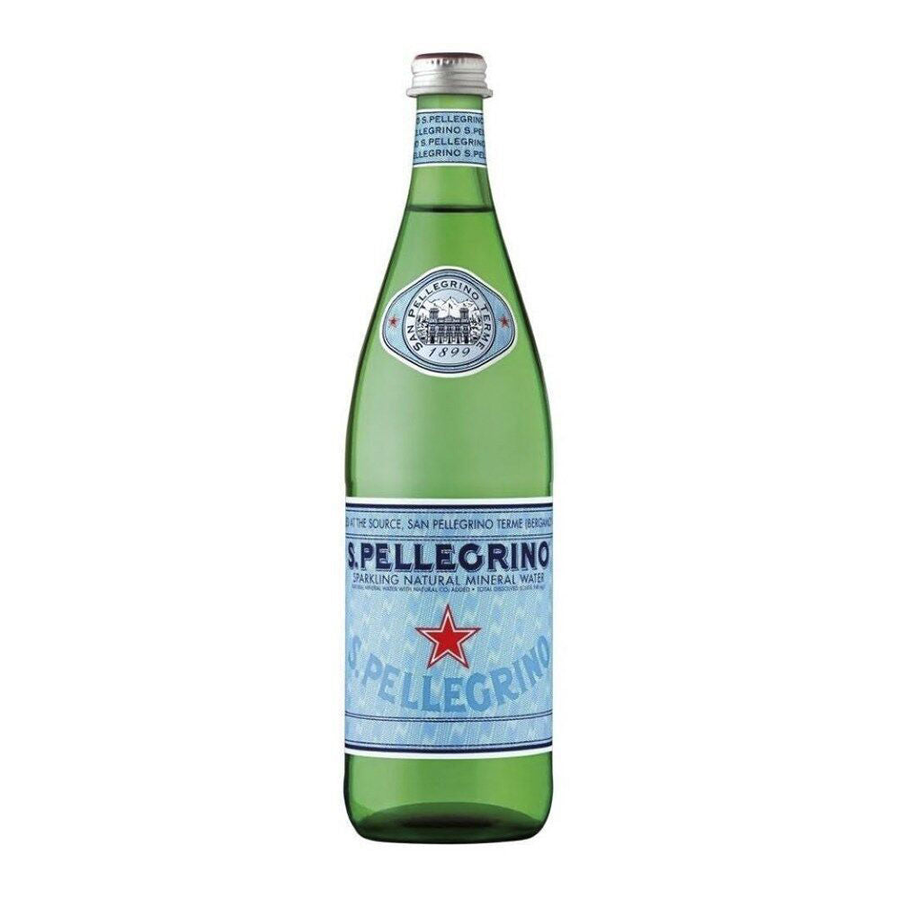 12PK San Pellegrino Italian Sparkling Mineral Water Green Glass Bottle 750ml