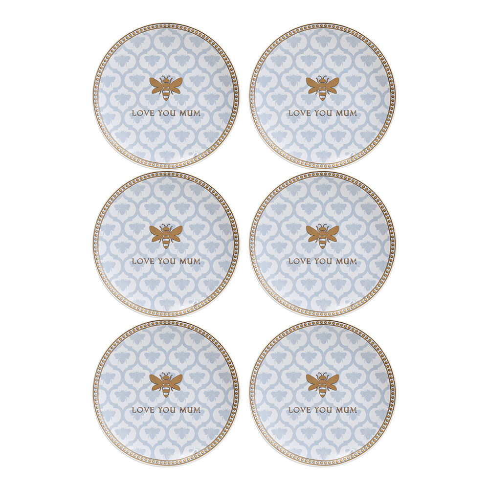 6PK LVD Bee Dish Ceramic Home/Office Decor Round 10cm Mum