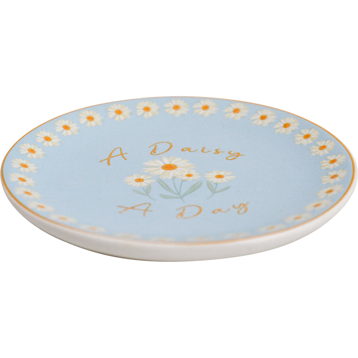 3PK LVD Decorative Ceramic 10cm Gift Round Dish Plate Decor - A Daisy Day