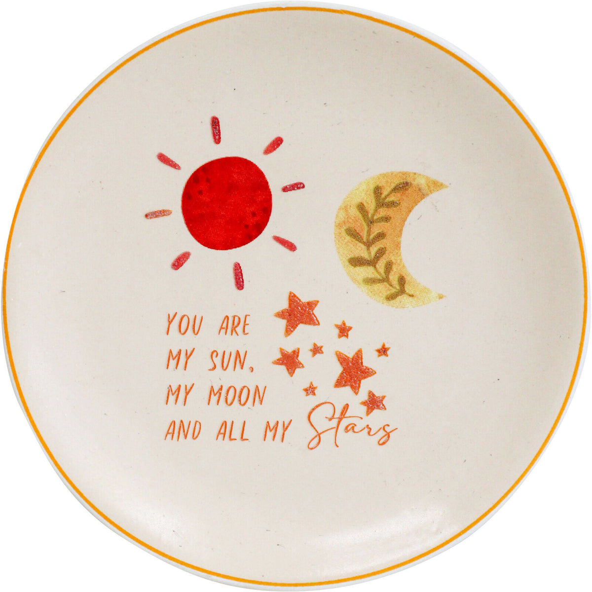 3PK LVD Decorative Ceramic 10cm Round Trinket Plate Decor - You Are My