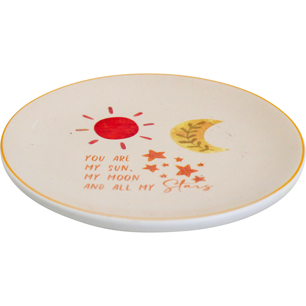3PK LVD Decorative Ceramic 10cm Round Trinket Plate Decor - You Are My