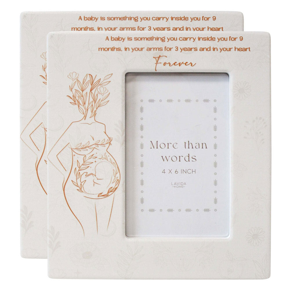 2PK LVD Ceramic/Glass 4x6" Photo Picture Frame Display - Pregnancy