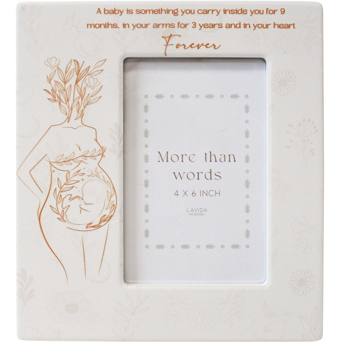 2PK LVD Ceramic/Glass 4x6" Photo Picture Frame Display - Pregnancy