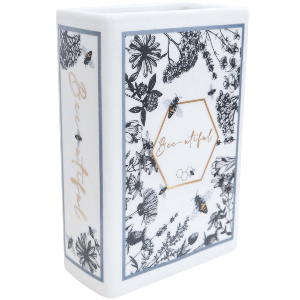 LVD Book Vase Ceramic Home/Office Shelf Decor 14cm Bee Utiful