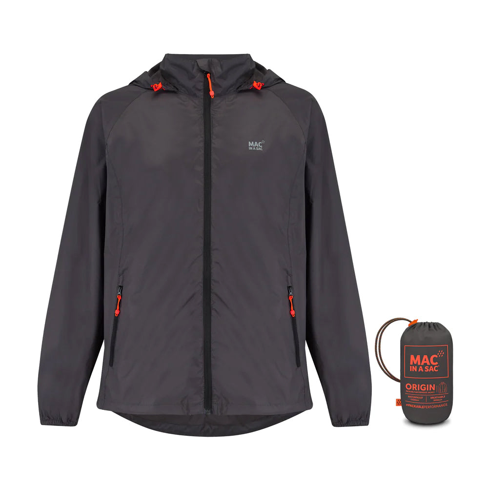 Mac In A Sac Unisex Adults Waterproof Jacket - Charcoal - XS