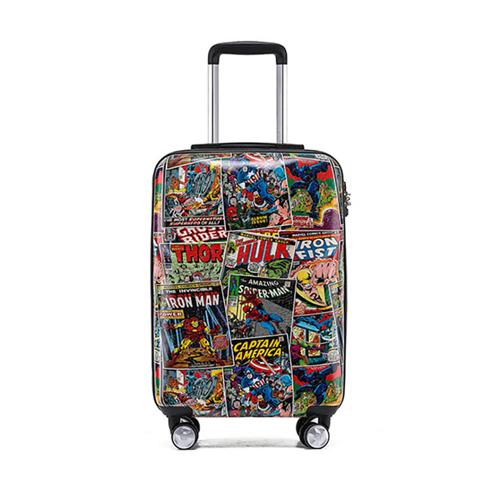 2pc Marvel Comic Retro Pc 19"/28" Trolley Checked Luggage Travel Suitcase S/L