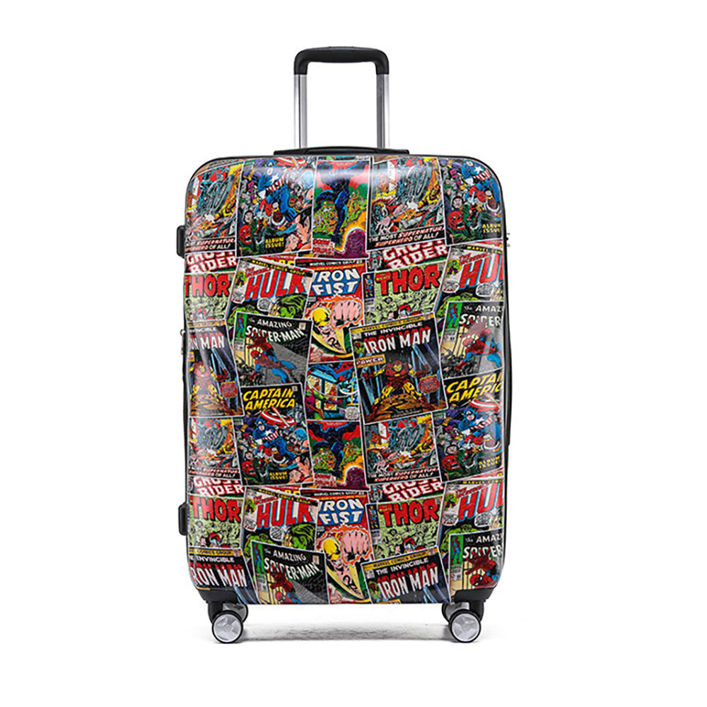 2pc Marvel Comic Retro Pc 19"/28" Trolley Checked Luggage Travel Suitcase S/L