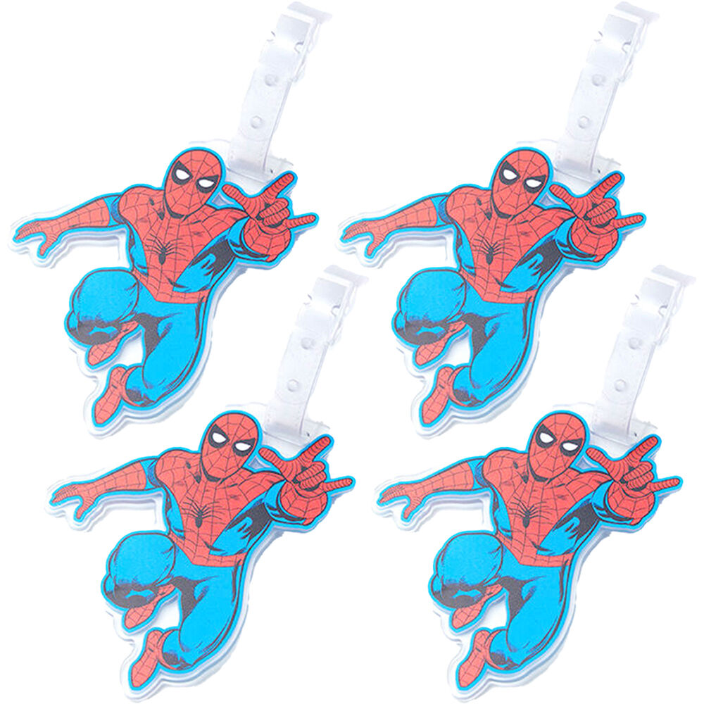 4PK Marvel Luggage Tag Suitcase Identity Label - Spiderman