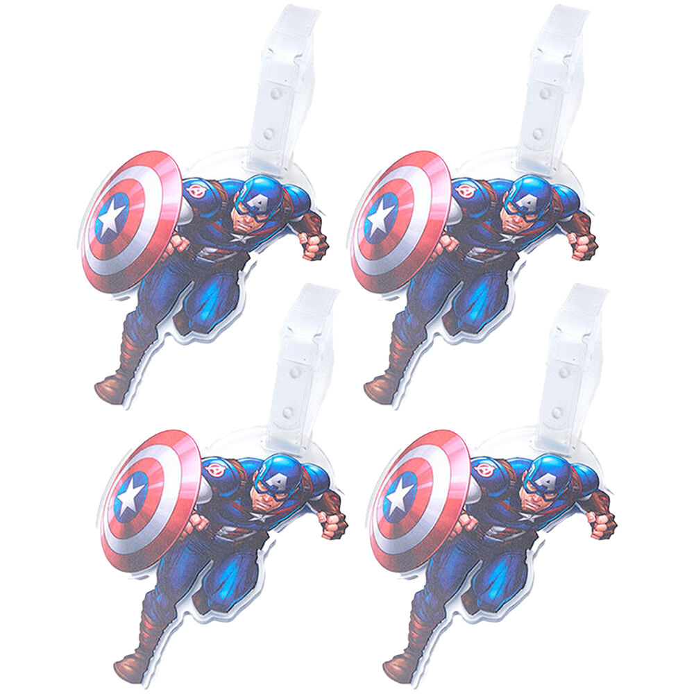 4PK Marvel Luggage Tag Identity Label - Captain America