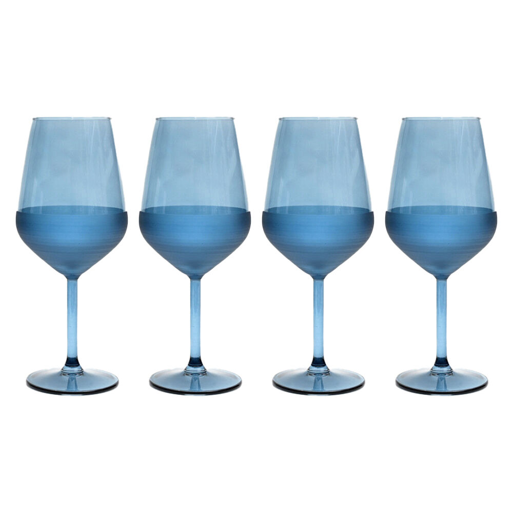 4pc Classica Matte Wine Drink/Beverage Glass 490mL Blue