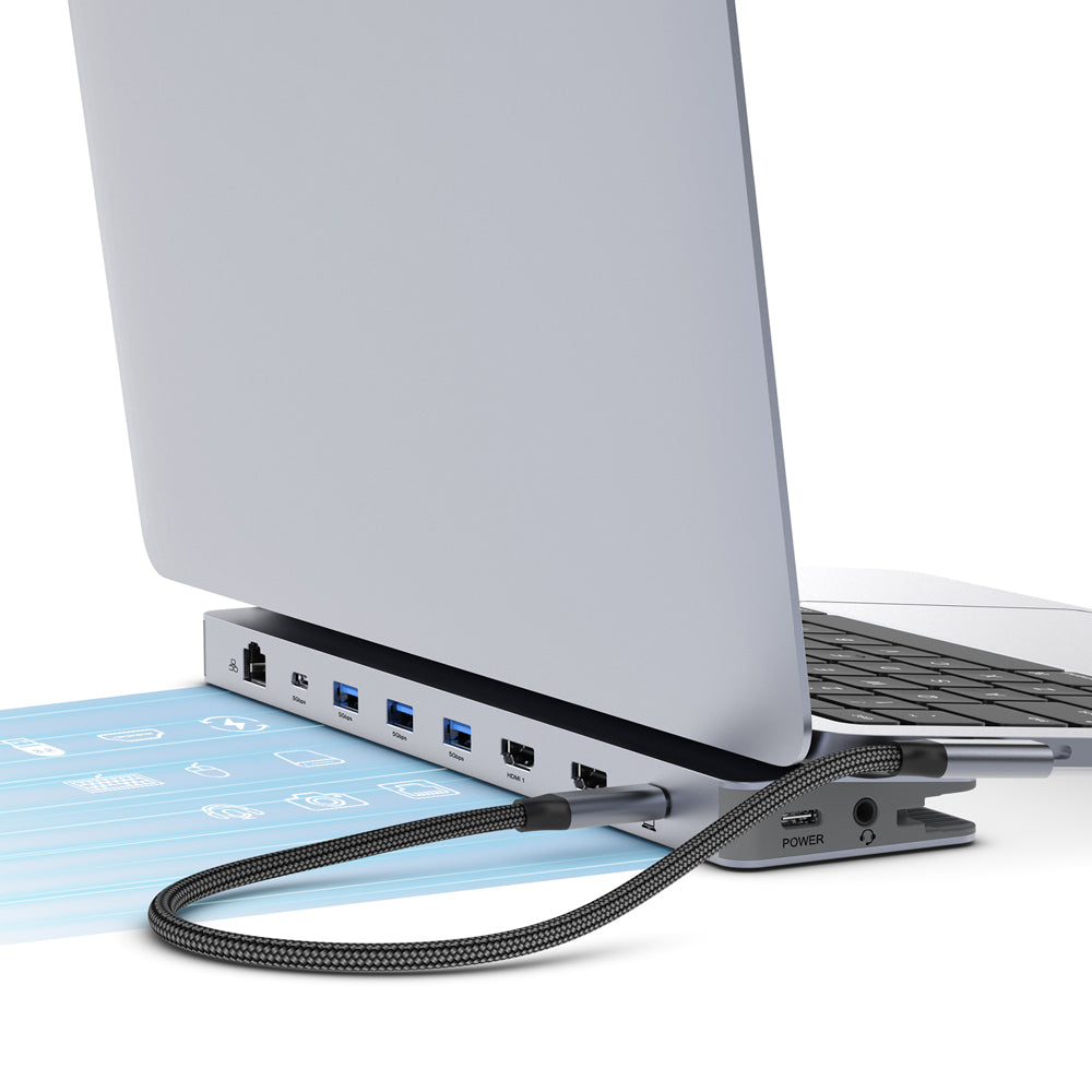Mbeat D12 Multi-Port Dual HDMI 4K USB-C Docking Station