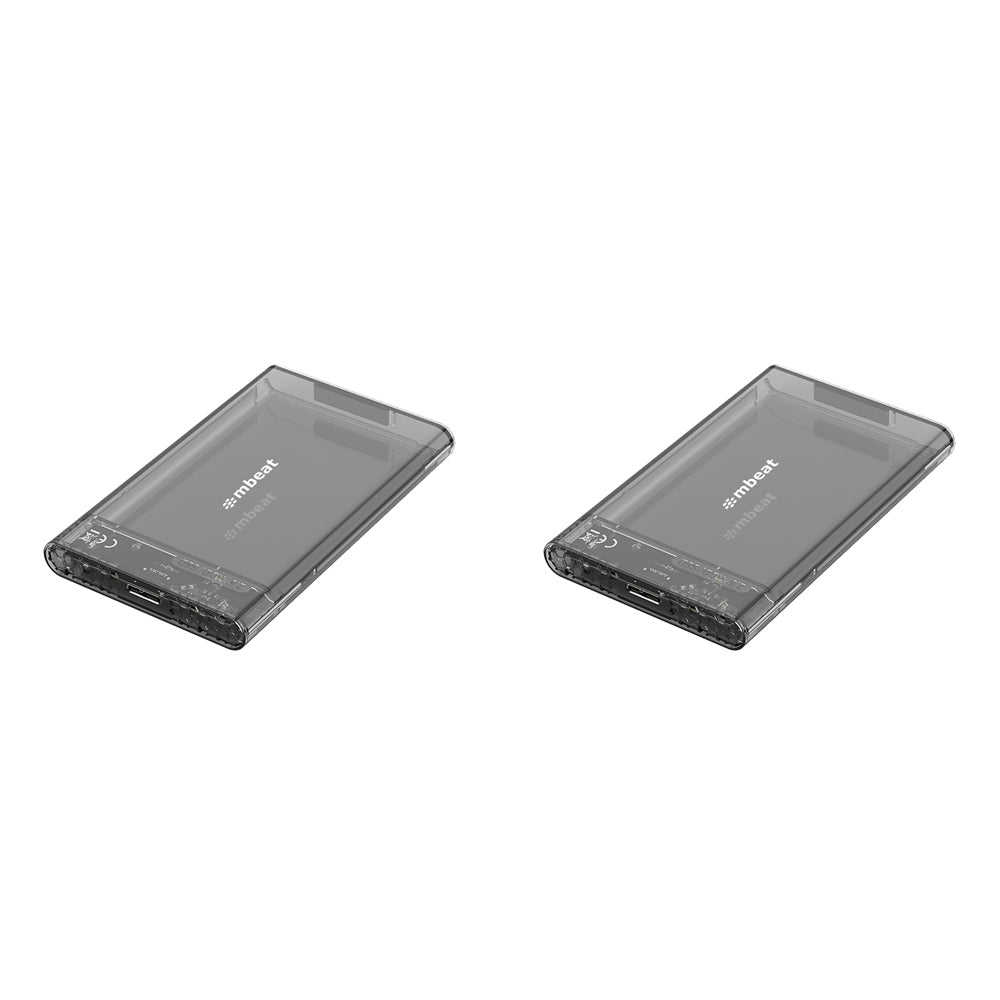 2PK Mbeat A1 See-Through USB 3.0 2.5" SATA HDD Enclosure - Black