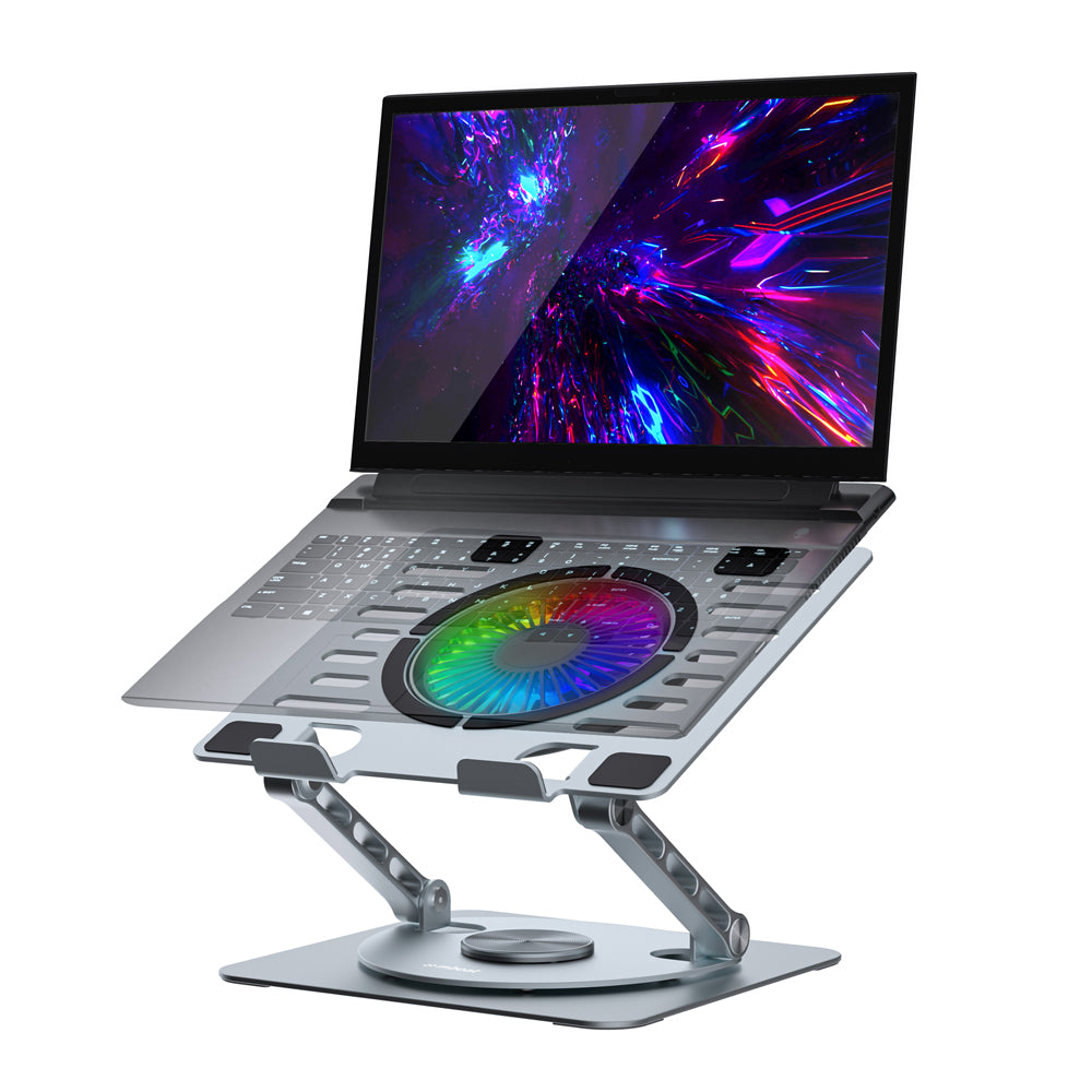 Mbeat Stage S8 Rotating Laptop Stand w/ RGB Cooling Fan and USB Ports