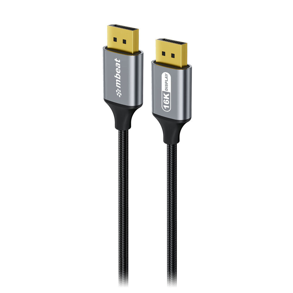 mbeat Tough Link 1.8m 16K DisplayPort Cable 40 Gbps Bandwidth Space Grey