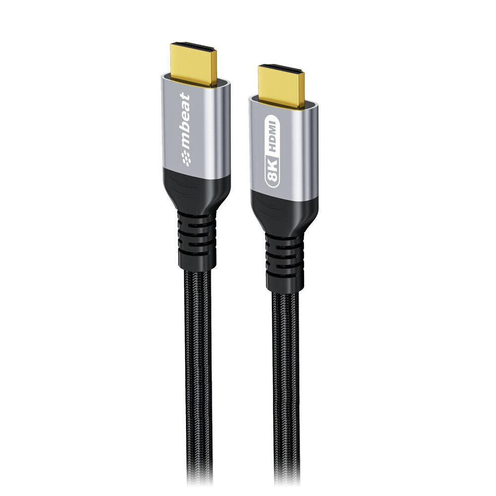 2PK mbeat Tough Link 1.5m Certified 8K HDMI Cable 48Gbps Bandwidth Space Grey