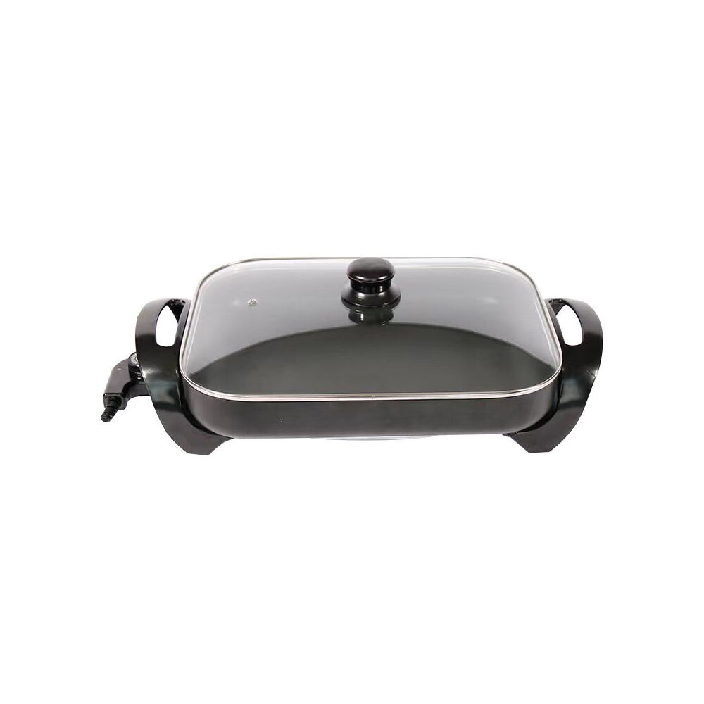 Maxim Banquet Aluminium Electric Fry Pan 1800W 49.5x30cm - Black