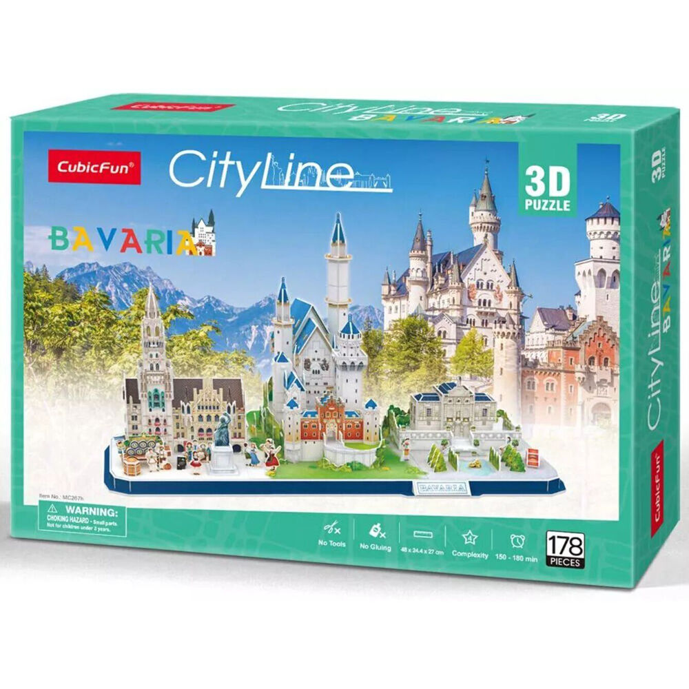 2pc Cubic Fun City Line Bavaria and Venice Kids/Childrens 3D Puzzles 8y+