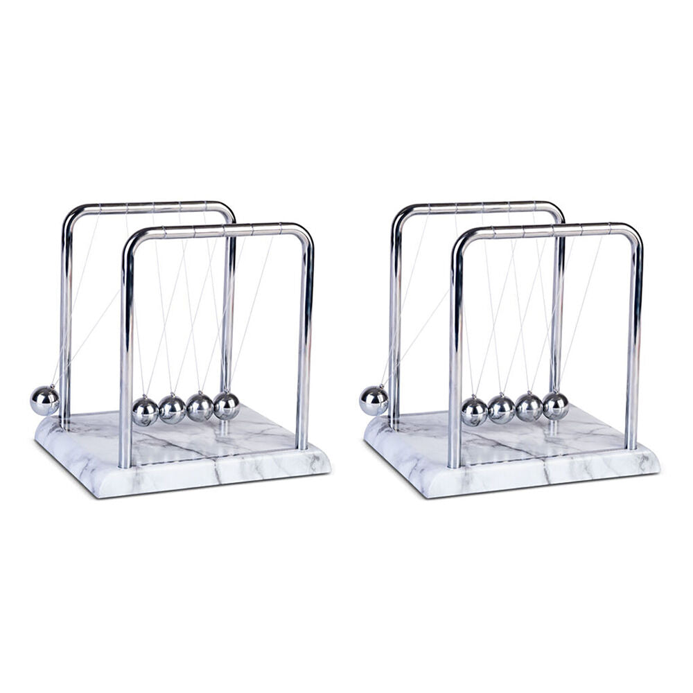 2PK MDI Balance Ball w/ White Marble Base Desk Accessory Decor Large