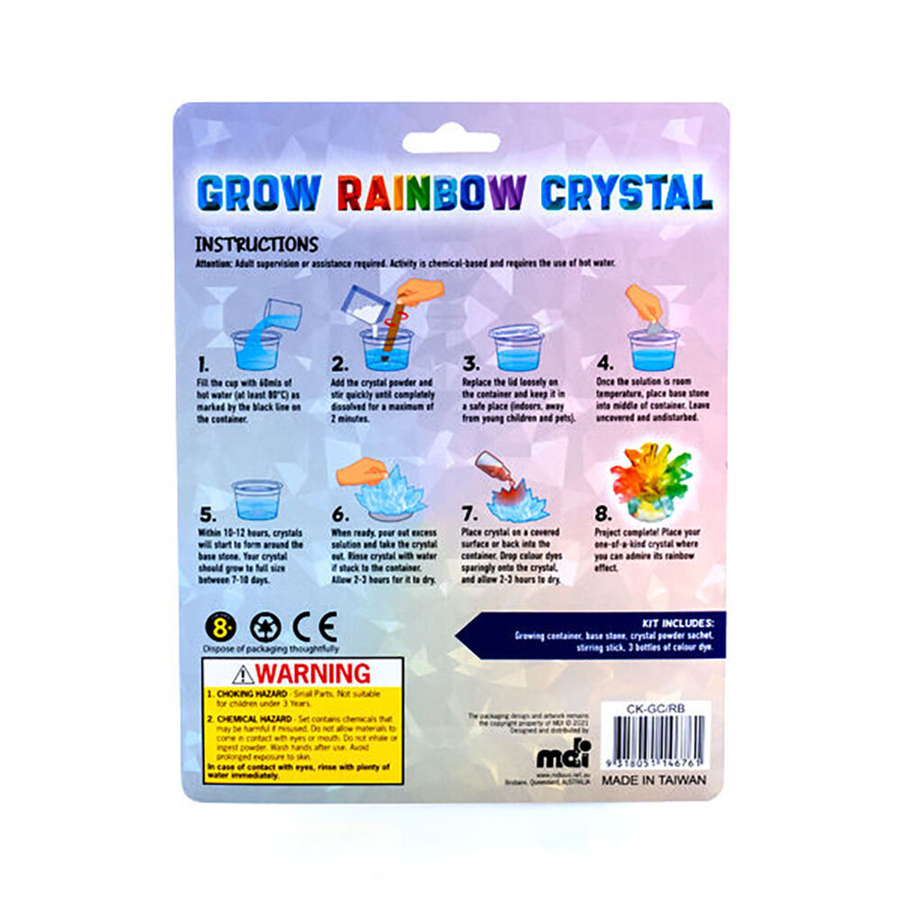 6PK MDI Grow Crystal Rainbow Educational Experiment Kids Toy Kit 8y+