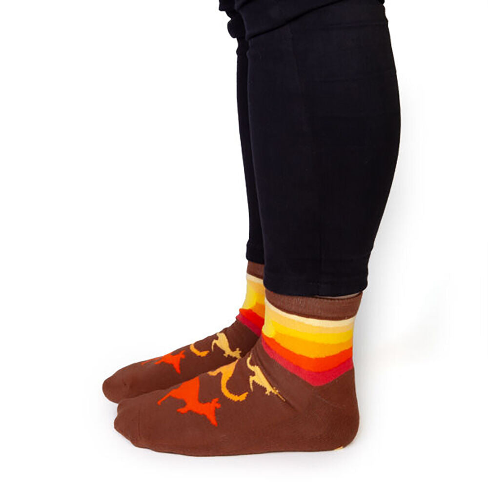 Feet Speak Kangaroo Women's Casual Crew Socks Brown One-Size