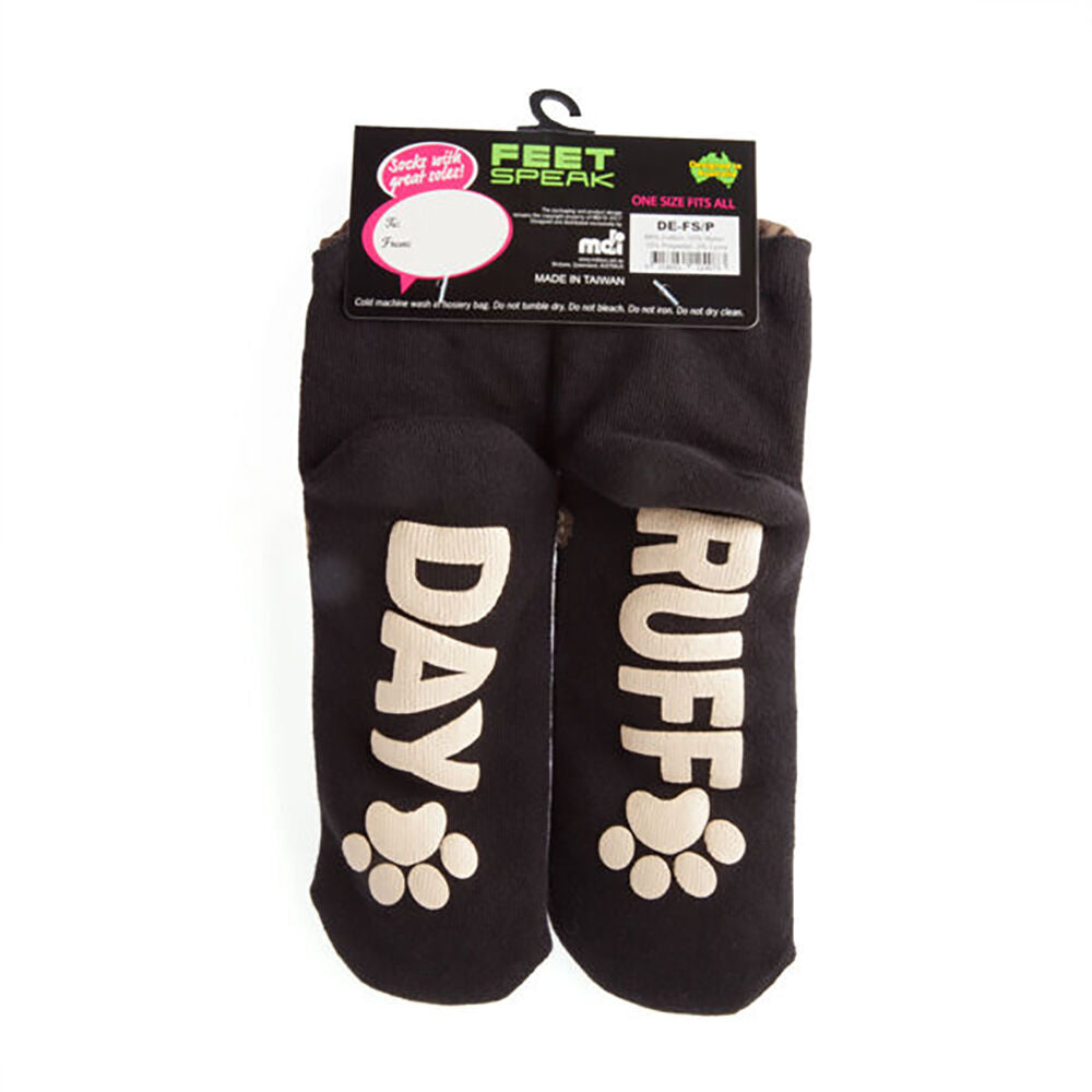 4PK Feet Speak Pug Women's Casual Crew Socks Black One-Size