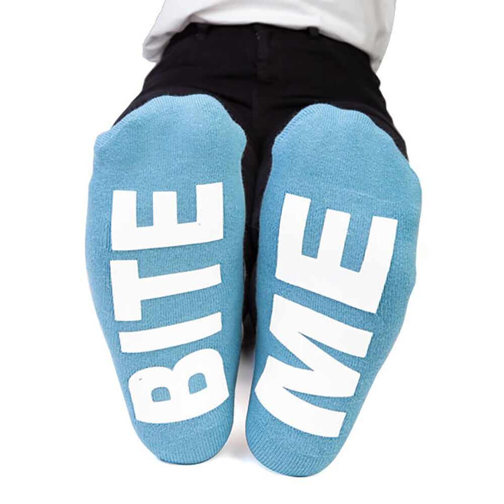 2PK Feet Speak Shark Bay Women's Casual Crew Socks Blue One-Size