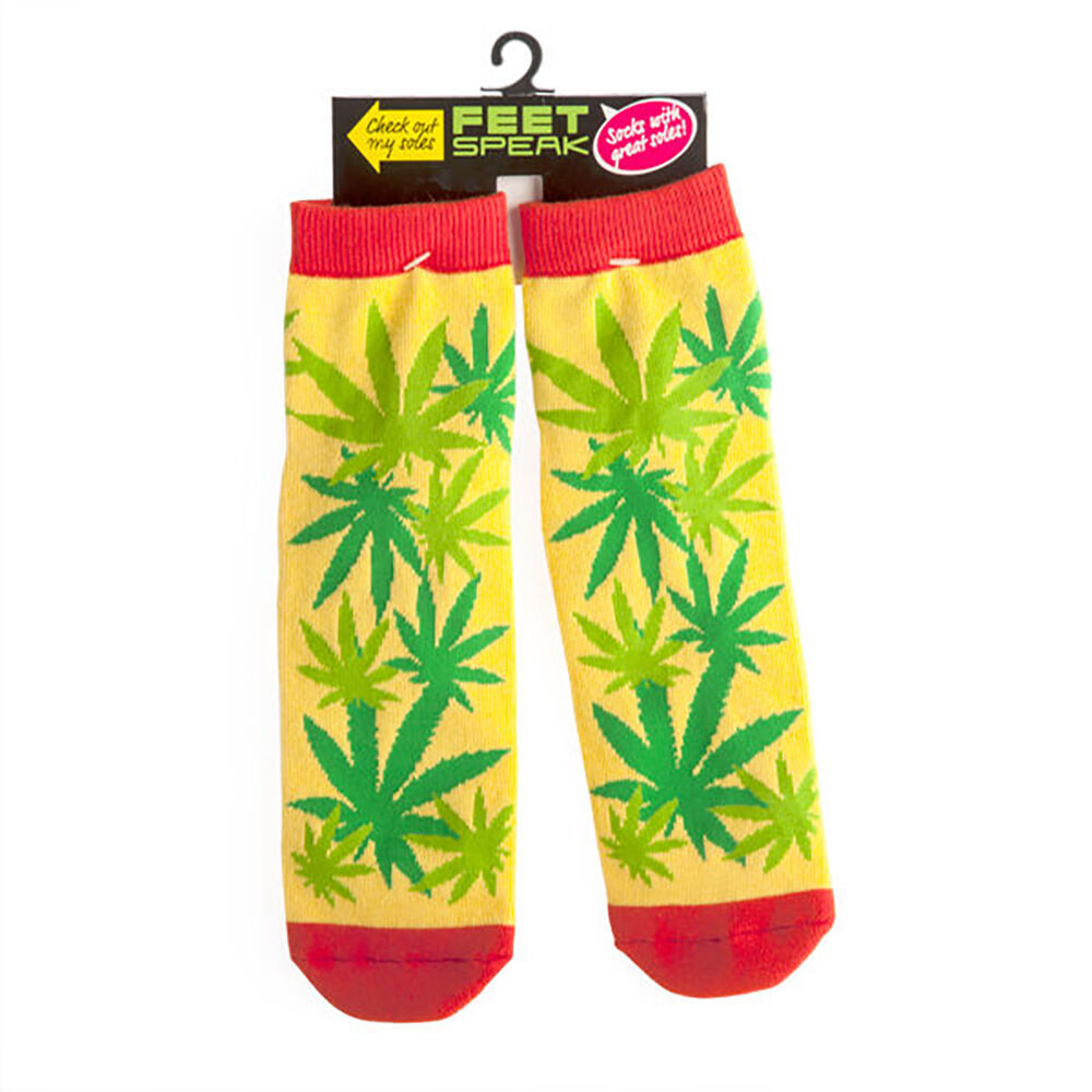4PK Feet Speak Weed Women's Casual Crew Socks One-Size
