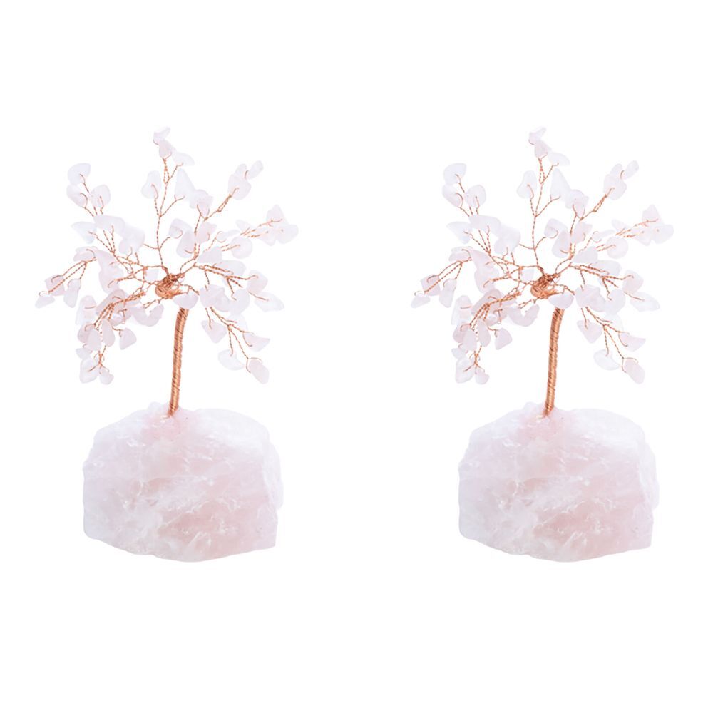 2PK Wishstone Gemstone Gemtree Large Rose Quartz Wellness Stone Pink
