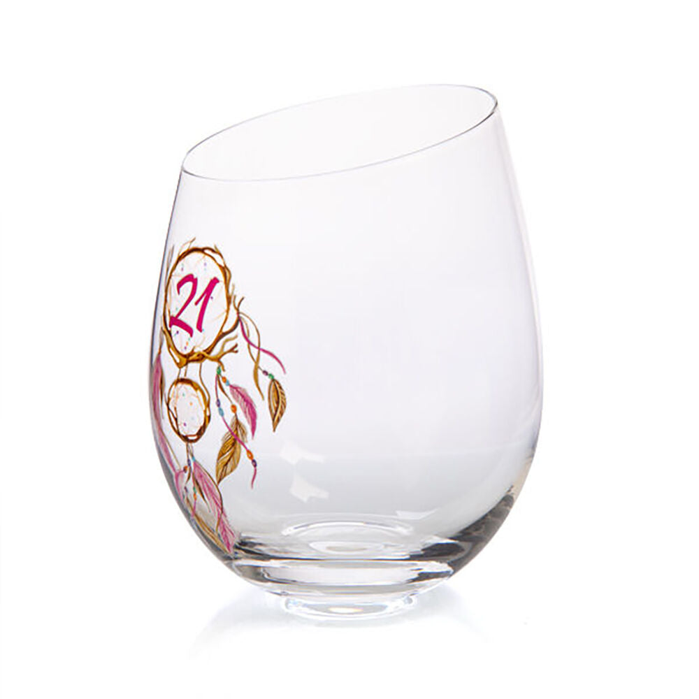 Tallulah Bevel Stemless Wine Glass Drinkware Dreamcatcher 21st Birthday