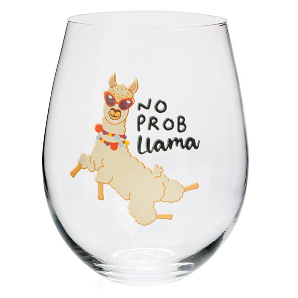 6PK Alpaca Valley Stemless Wine Glass Tumbler Party Drinkware No Prob Llama