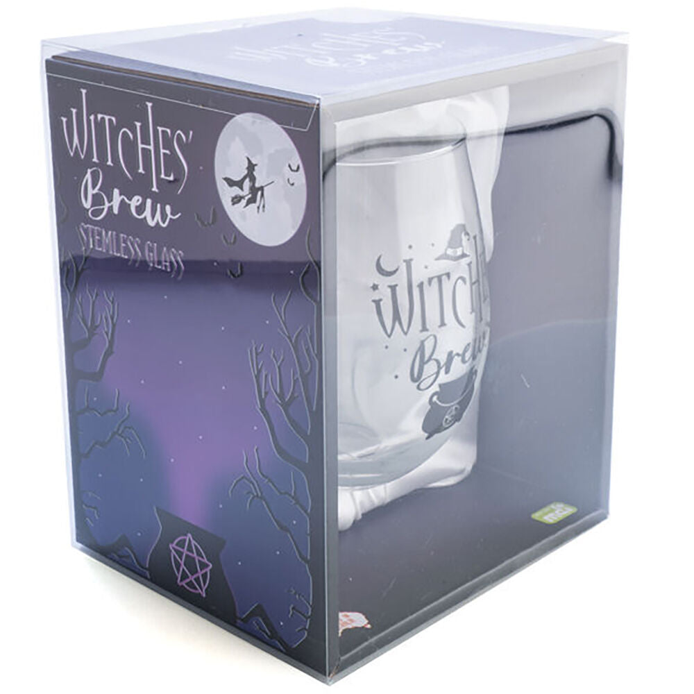 12PK Tallulah Stemless Wine Glass Tumbler Party Drinkware Witches Brew Clear