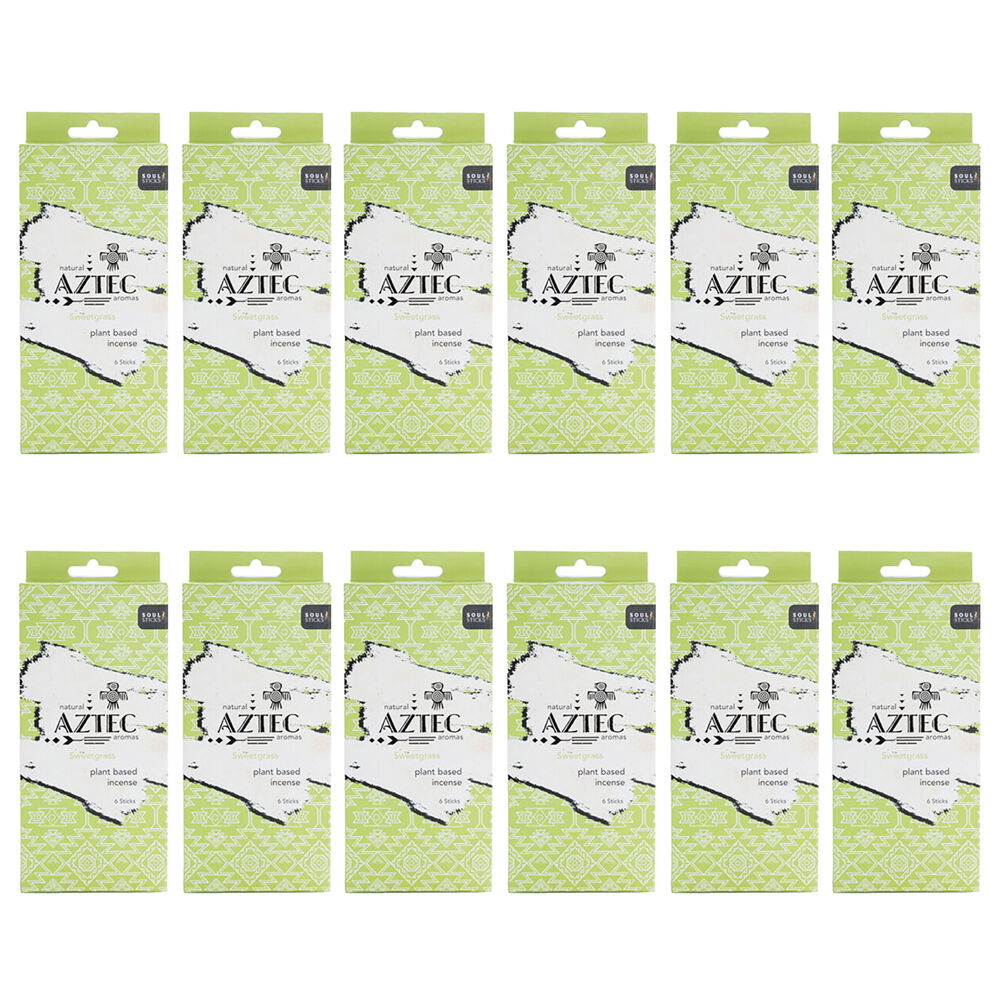 12x 6pc Wild Scents Aztec Aromas Plant Based Incense - Sweetgrass