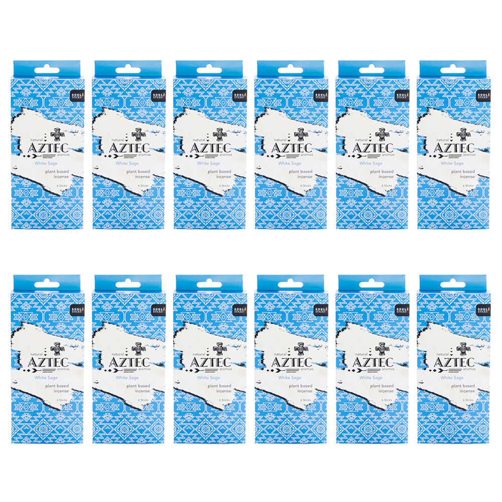 12x 6pc Wild Scents Aztec Aromas Plant Based Incense - White Sage