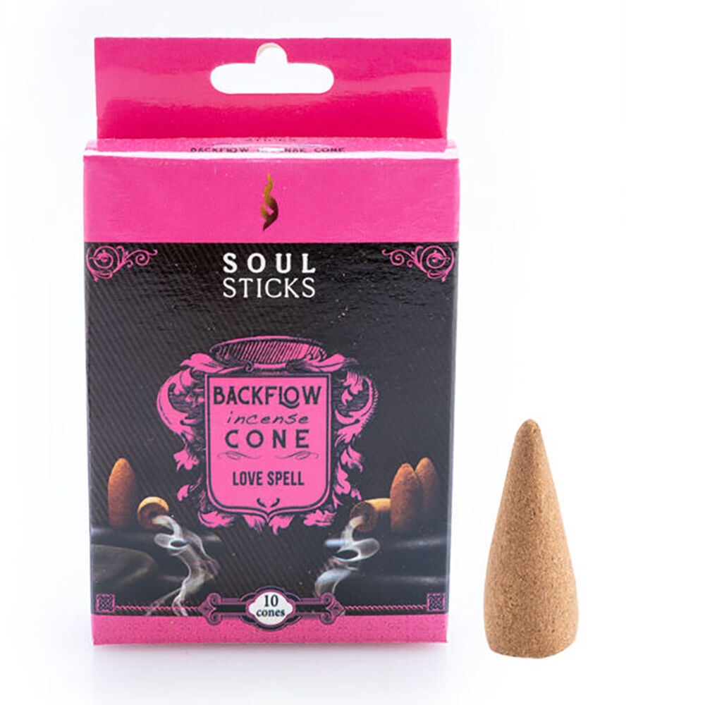 6x 10pc Wild Scents Soul Sticks Backflow Incense Cones - Love Spell