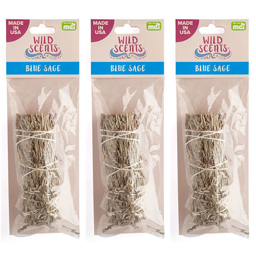 3PK Wild Scents Blue Sage Smudge Sticks Home Fragrance