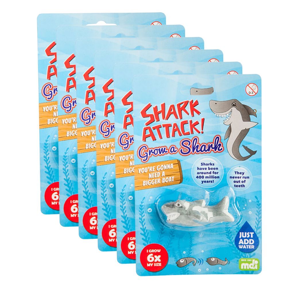 6PK Shark Bay Grow a Shark Kids Activity Fun Play Interactive Toy