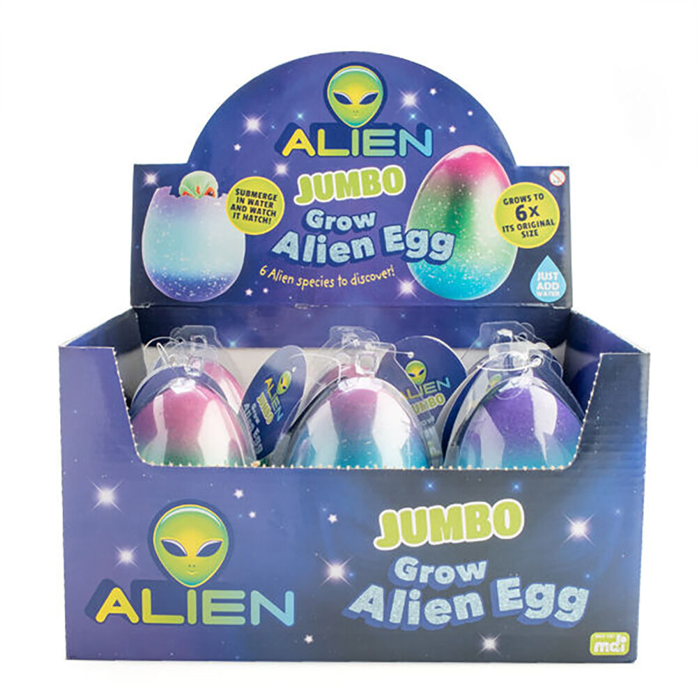 3PK Alien Jumbo Grow Egg Expanding Kids Toy 10x15cm Assorted