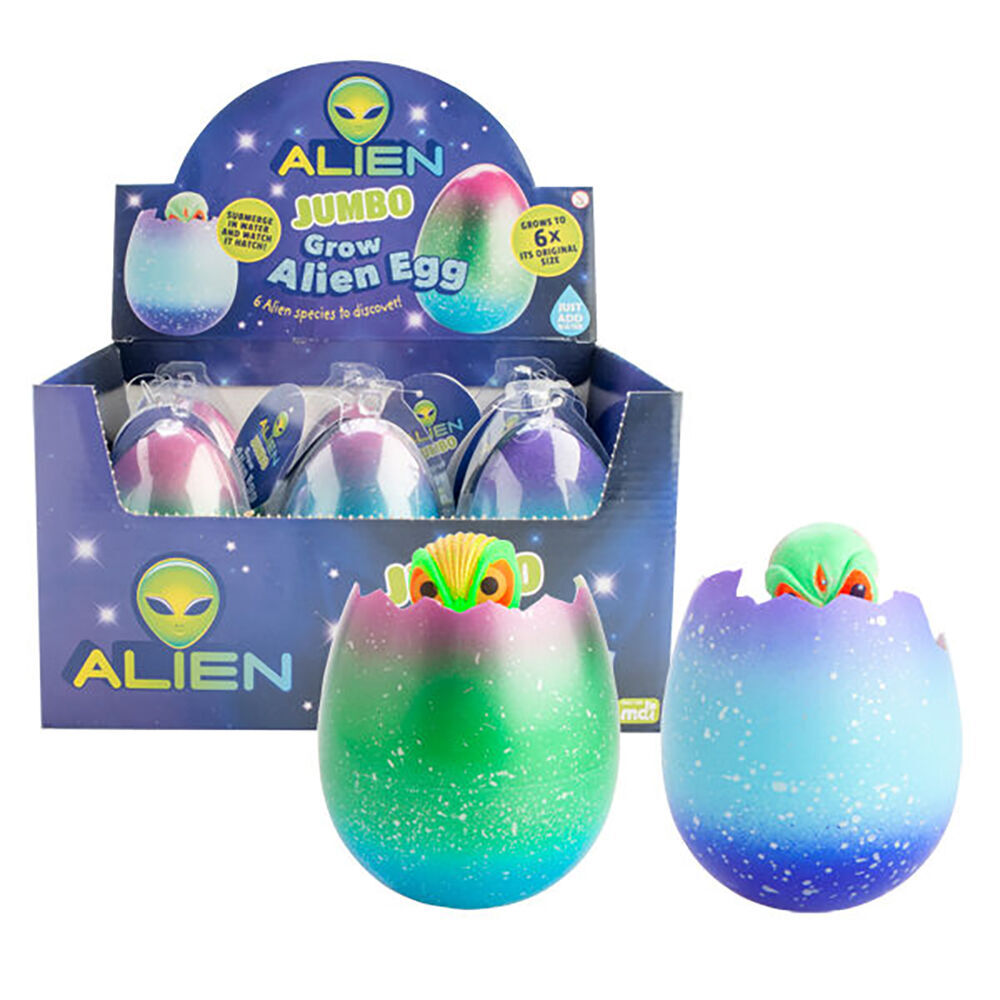 3PK Alien Jumbo Grow Egg Expanding Kids Toy 10x15cm Assorted