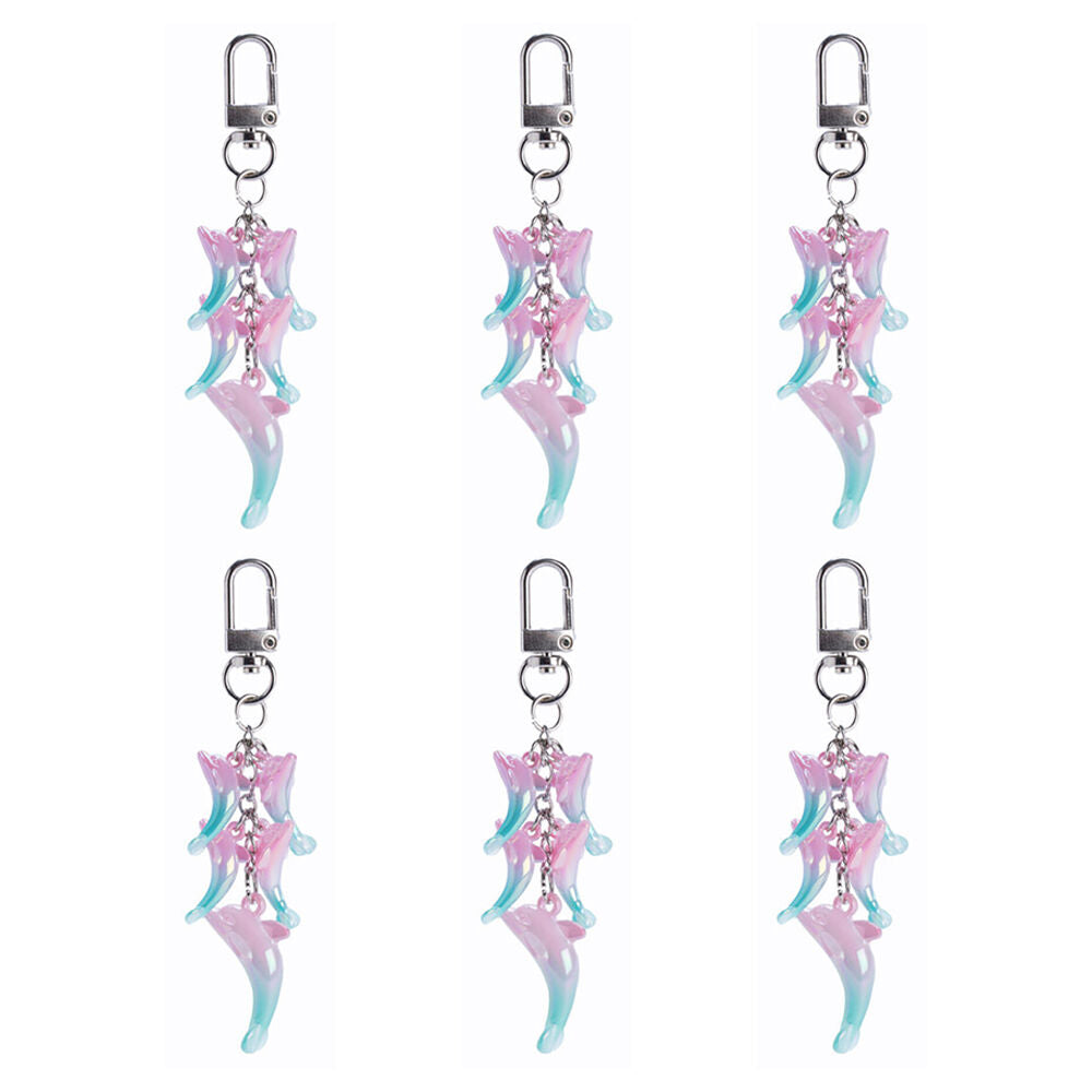 6PK Aquaworld Keychain Dolphin Ocean Animal Bag Charm 9.6x3.2cm Assorted