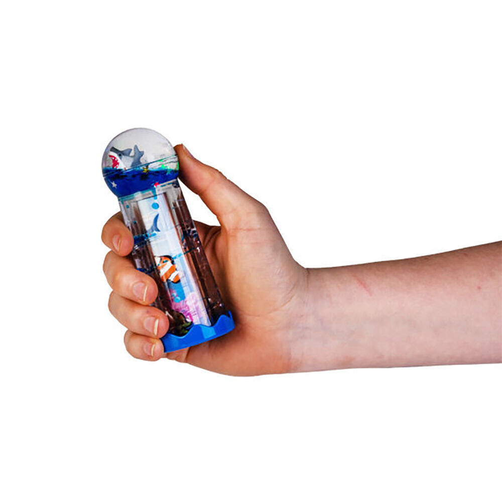2PK Shark Bay Liquid Timer Kaleidoscope Shark Sensory Motion Toy 5x13cm
