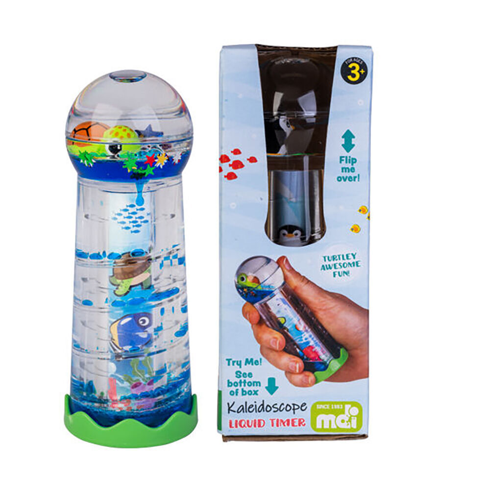 2PK Aquaworld Liquid Timer Kaleidoscope Turtle Sensory Relax Toy 5x13cm