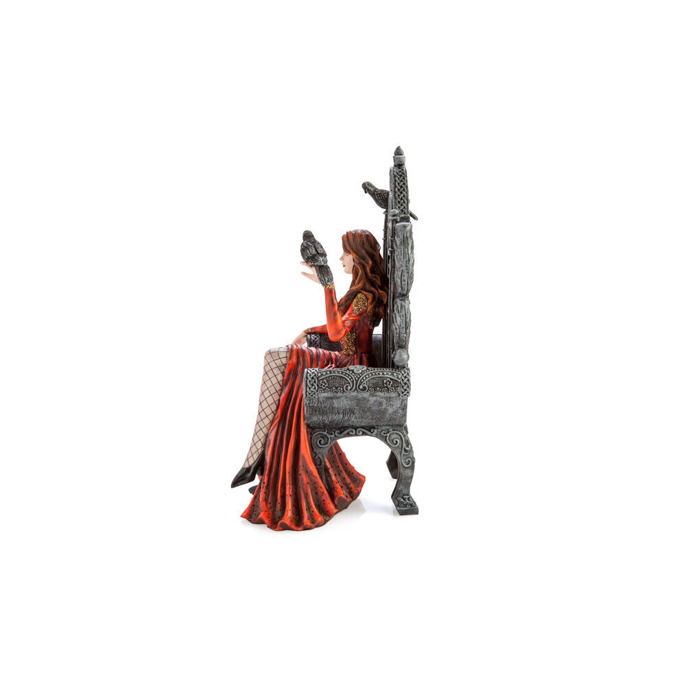 Mystical Worlds Red Queen on Throne Sculpture Decoration 16.5x16x30cm