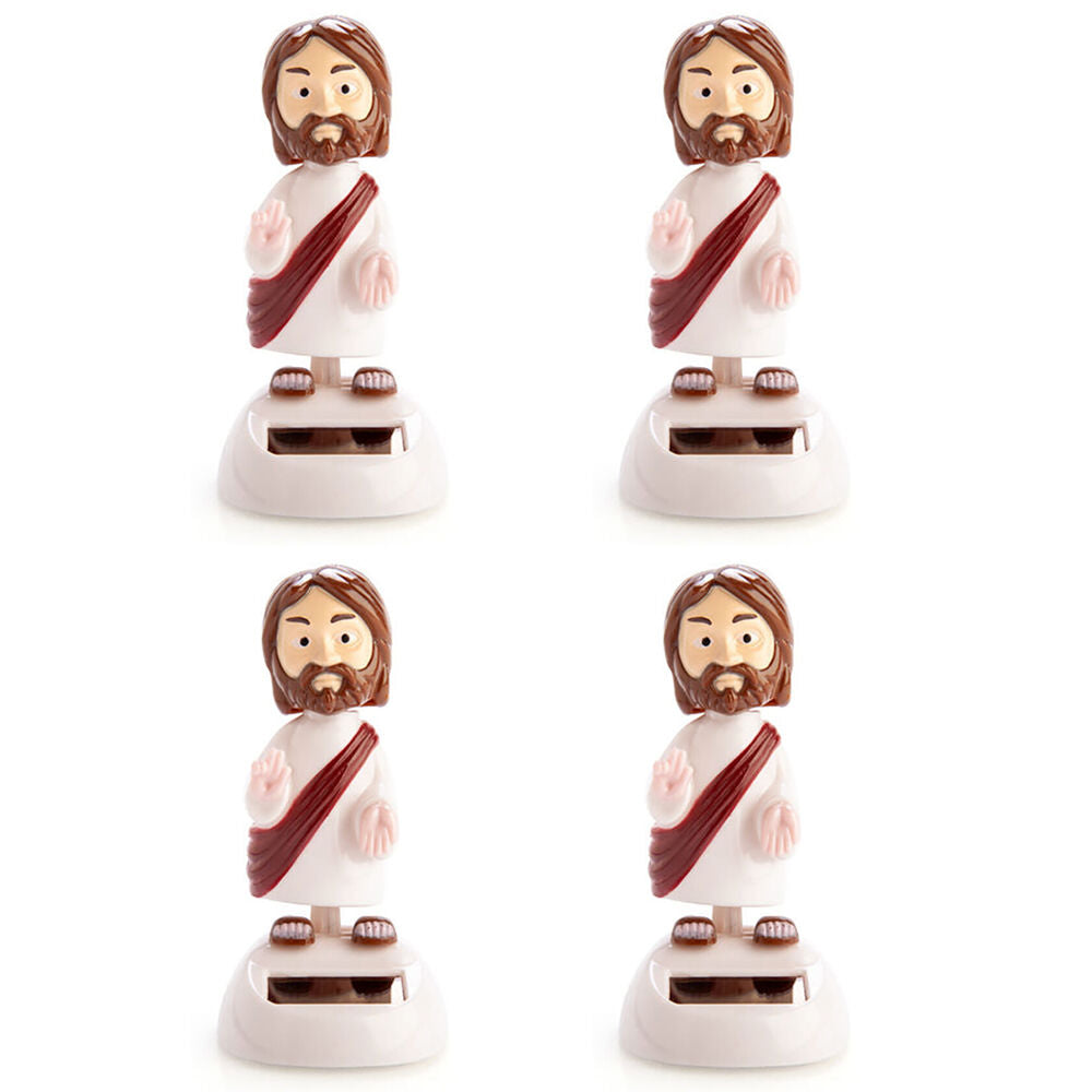 4PK MDI Solar Dancing Jesus Desk Car Dashboard Decoration Figure Toy