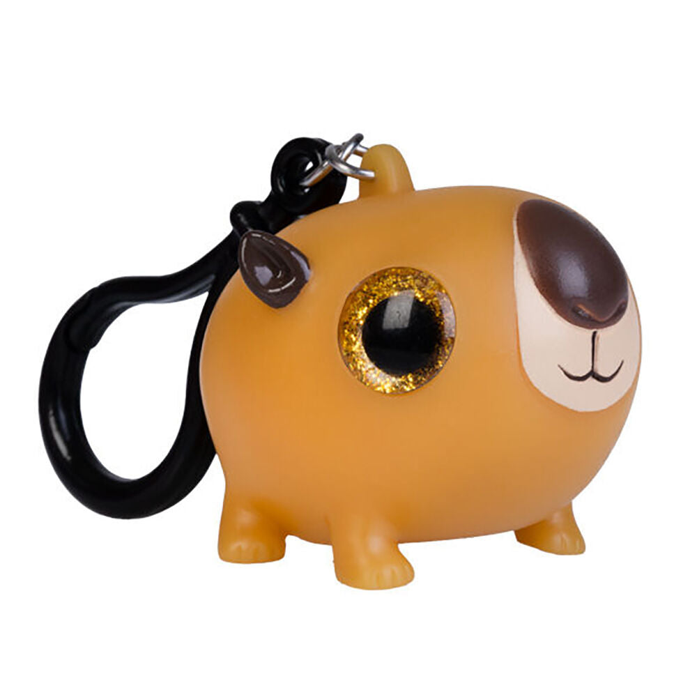 6PK Capybara Eye Poppin Keychain Capybara Squeeze Toy 4.9x4.2cm - Yellow