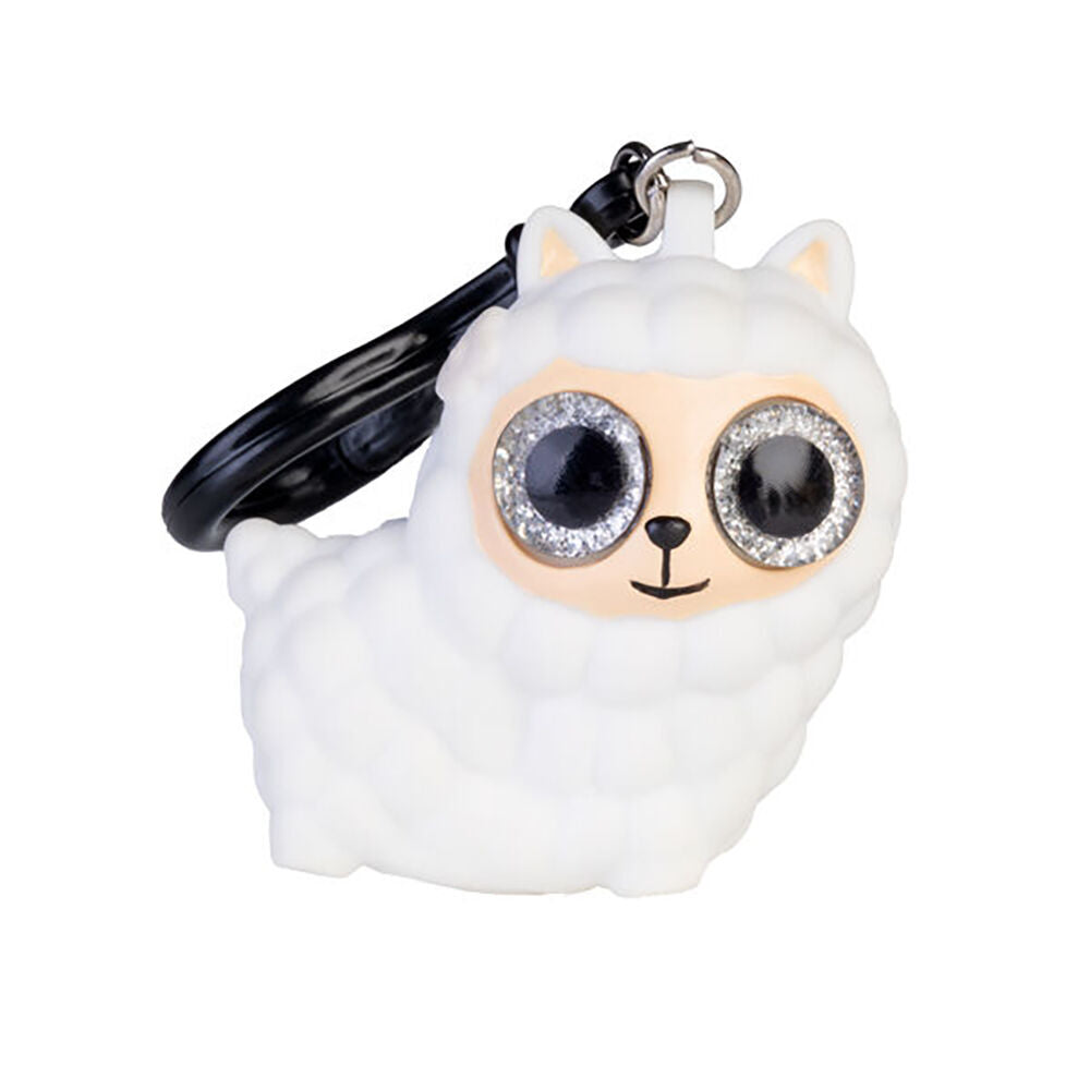 6PK Alpaca Valley Eye Popping Keychain Llama Squeeze Toy 5x6cm - White