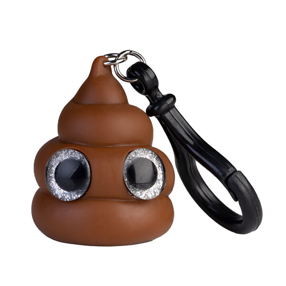 6PK Koolface Eye Popping Keychain Poo Squeeze Toy 3.5x4.2cm - Brown