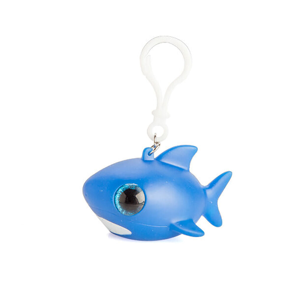 6PK Shark Bay Eye Popping Keychain Shark Squeeze Toy 6.9x4.9cm - Blue